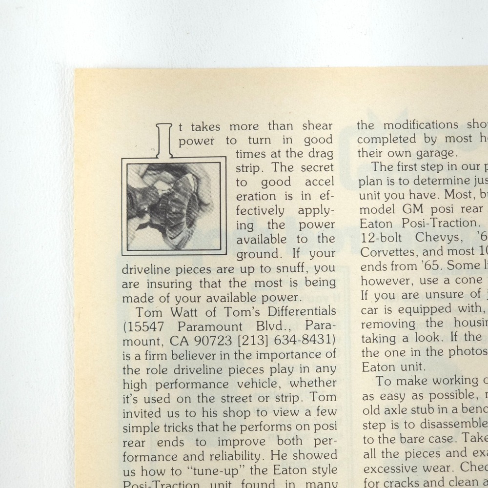 GM Eaton Rear Positraction Tune-Up 3 Pg How To Article 1979 Popular Hot Rodding - Picture 3 of 16